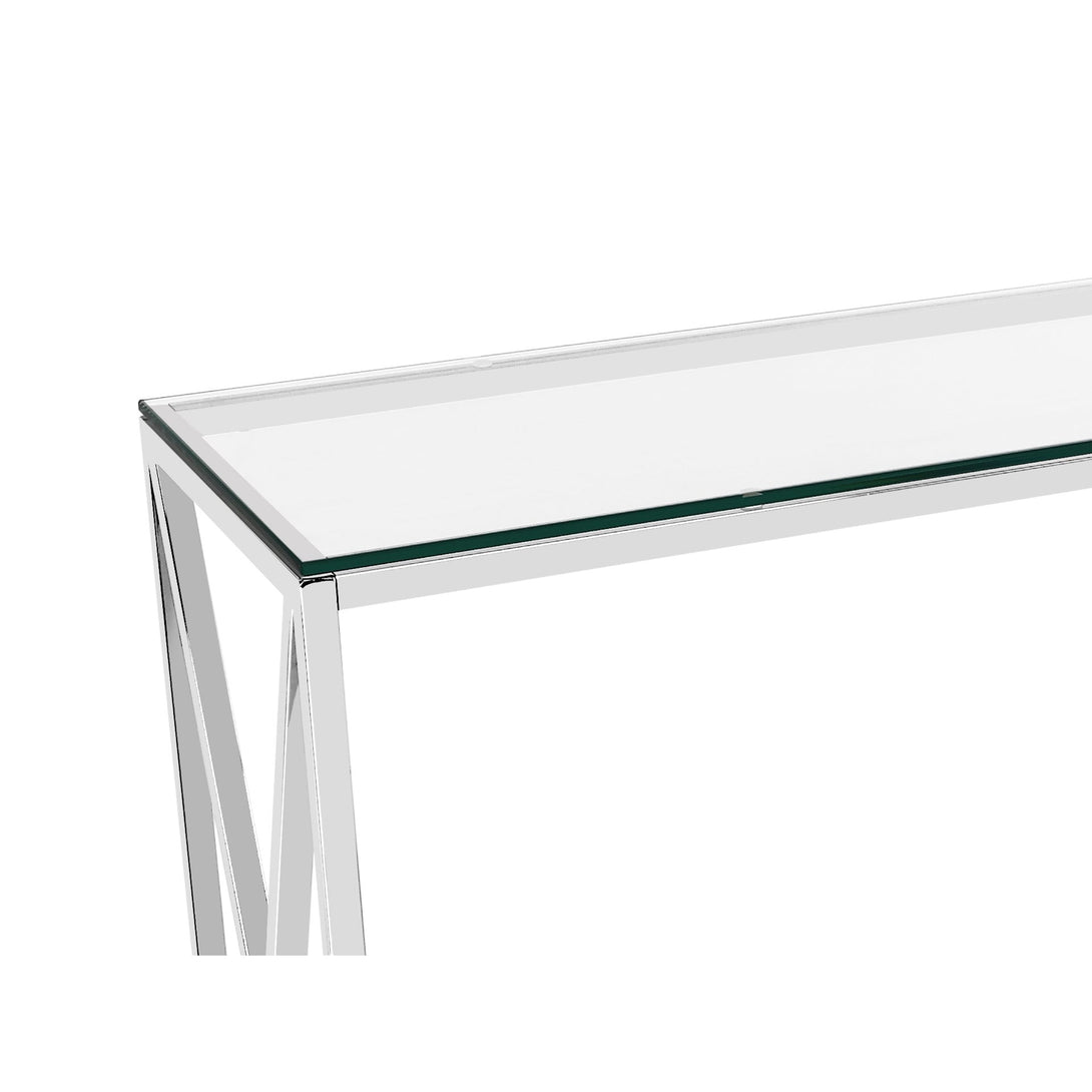 Tony Tempered Glass Rectangular Console Table