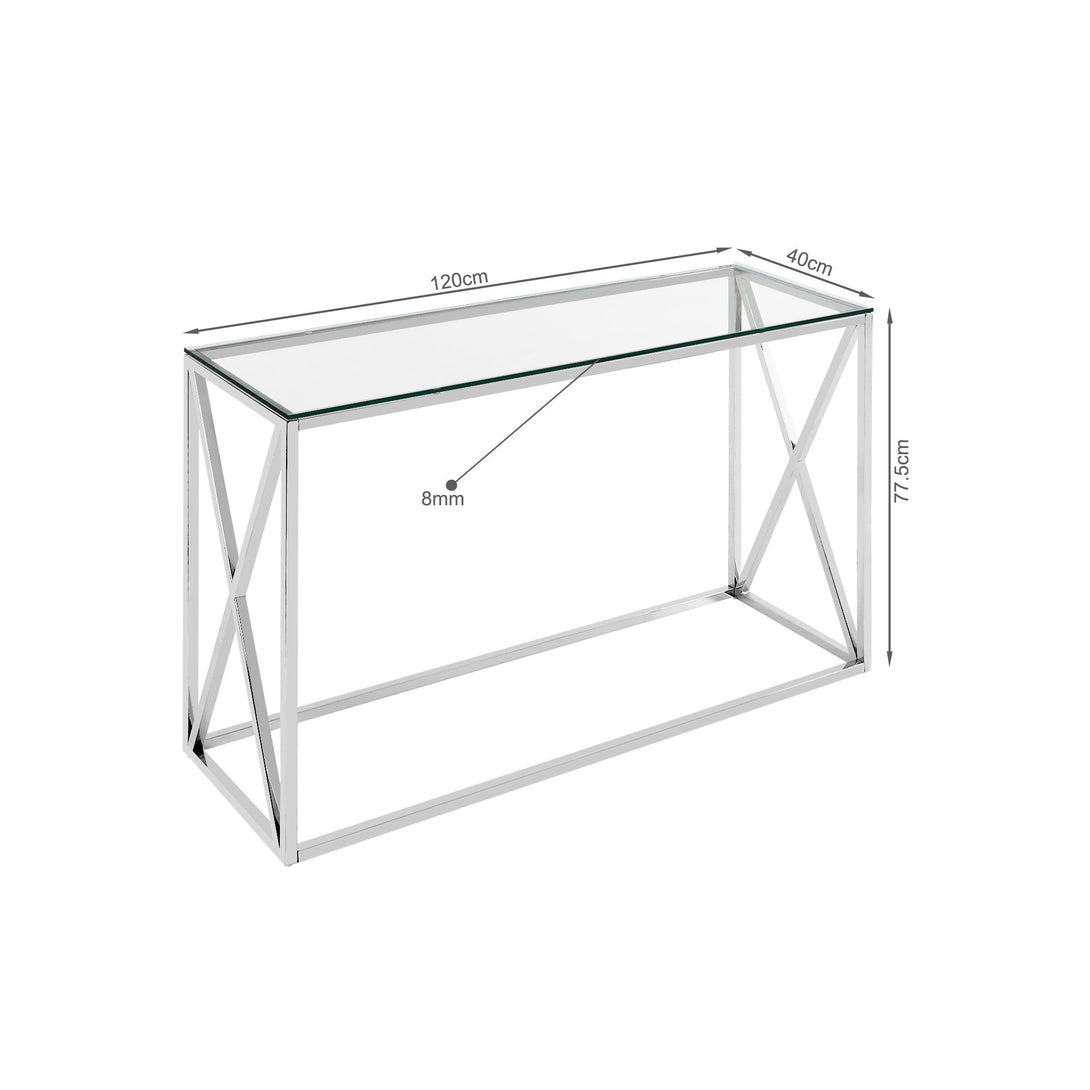 Tony Tempered Glass Rectangular Console Table