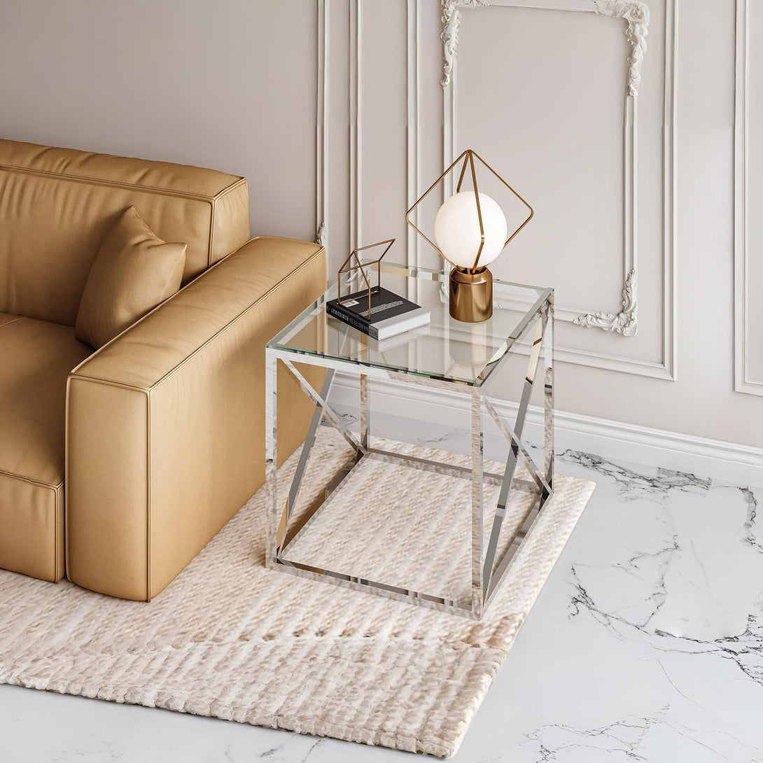 Greer Tempered Glass Square Coffee Table