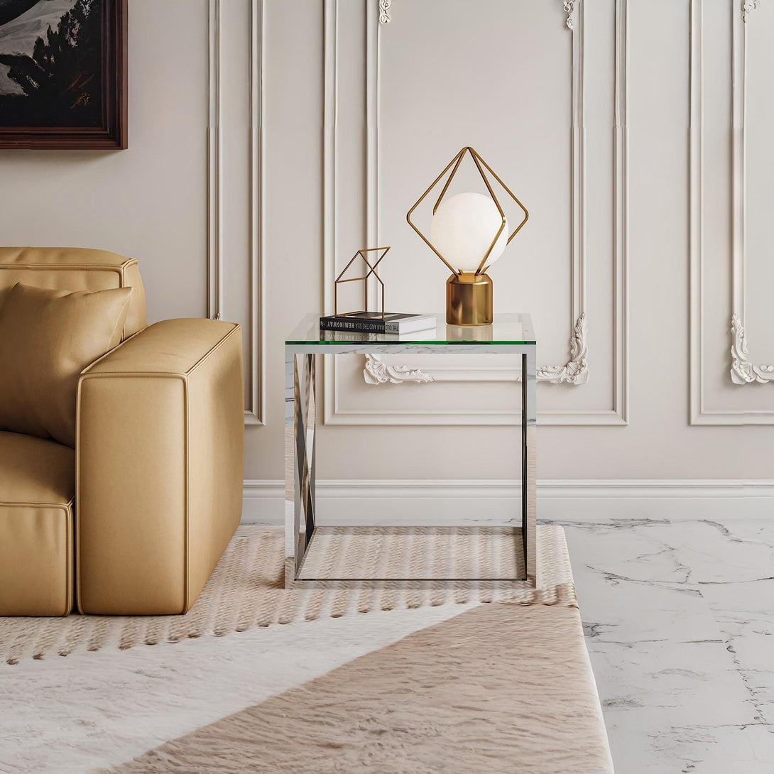 Greer Tempered Glass Square Coffee Table