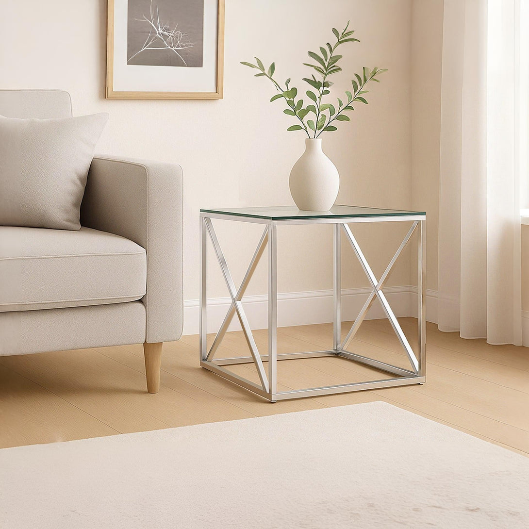 Greer Tempered Glass Square Coffee Table