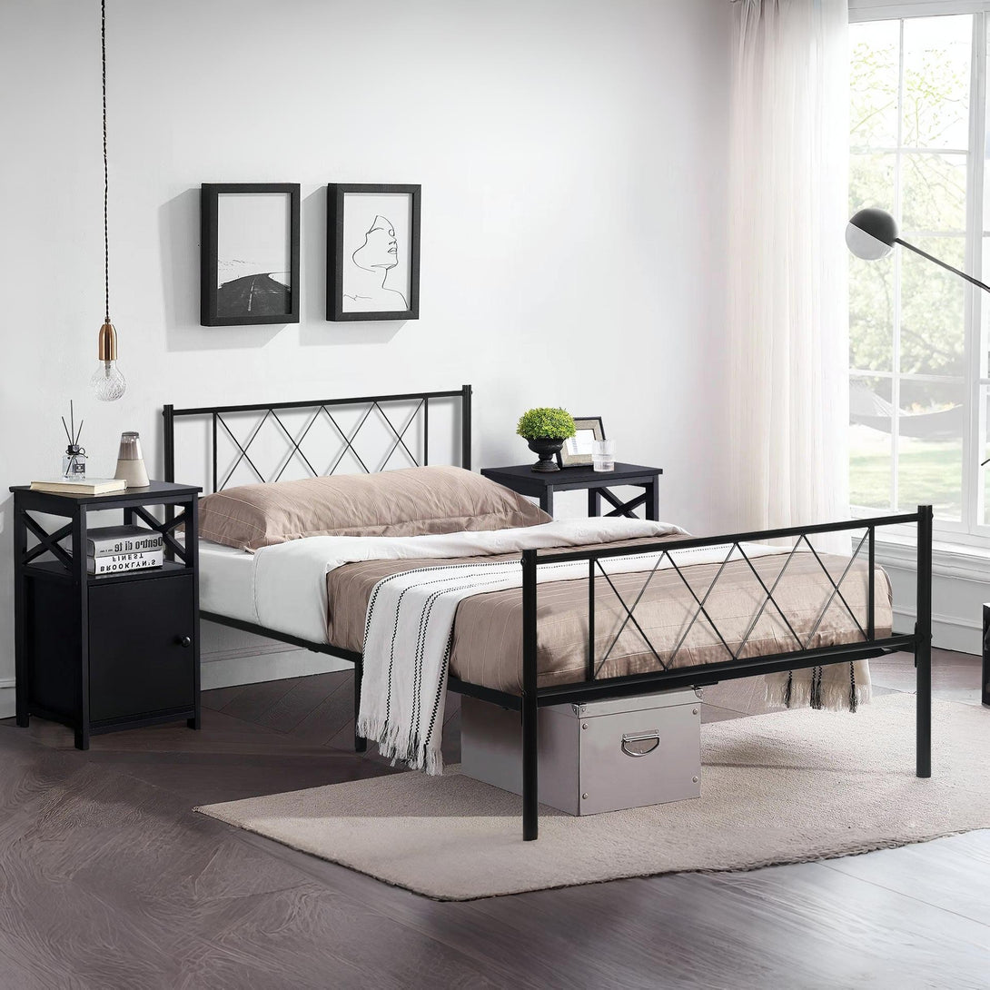 Picton King Single Metal Bed Frame - Black