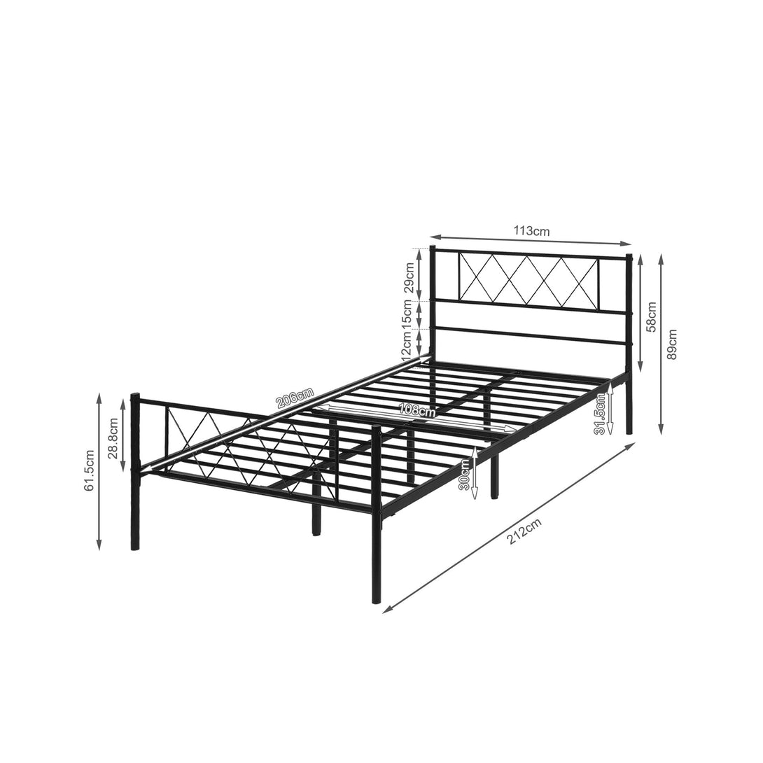 Picton King Single Metal Bed Frame - Black