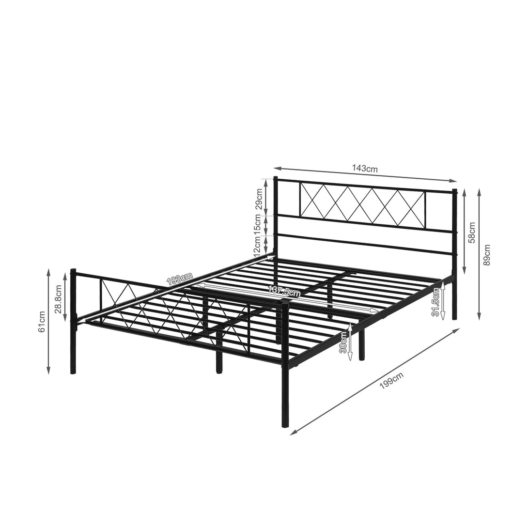 Picton Double Metal Bed Frame - Black
