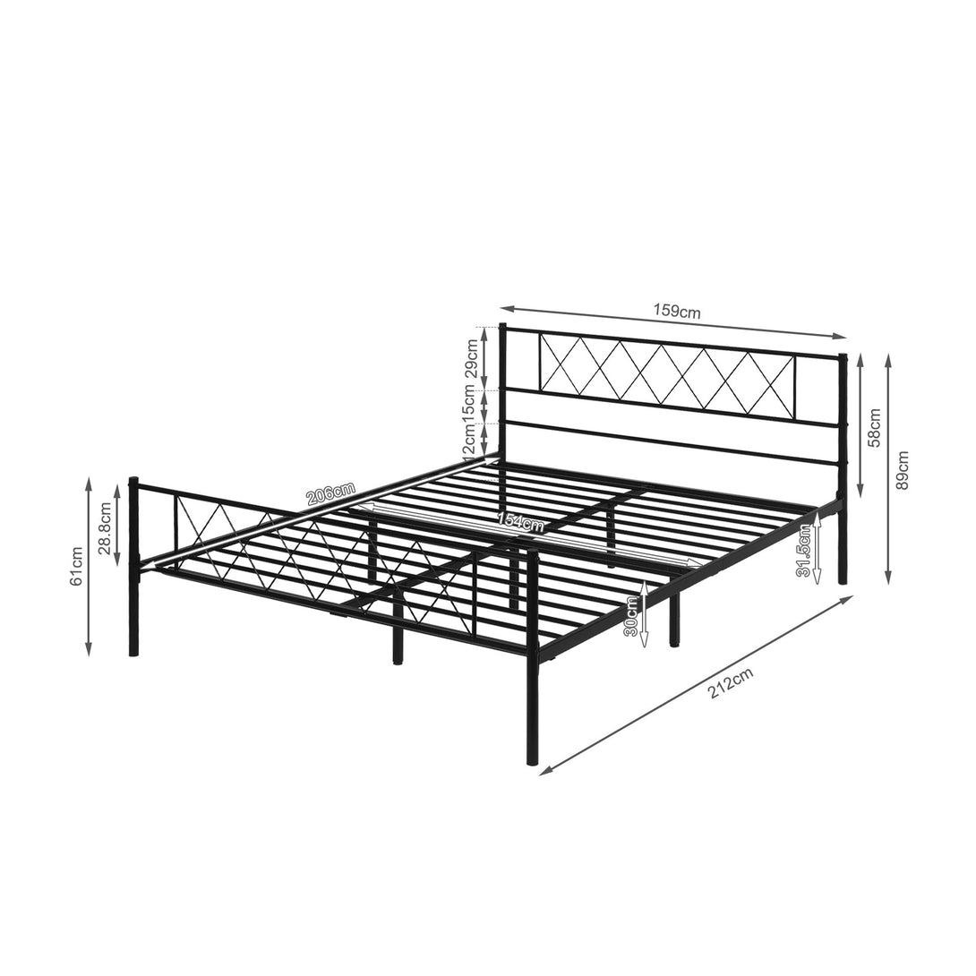 Picton Queen Metal Bed Frame - Black