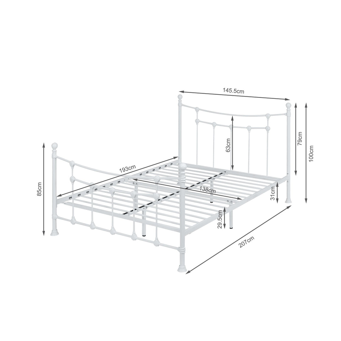 Gingera Double Metal Bed Frame - White