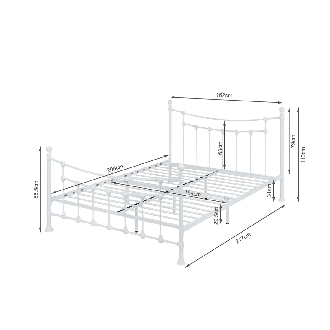 Gingera Queen Metal Bed Frame - White