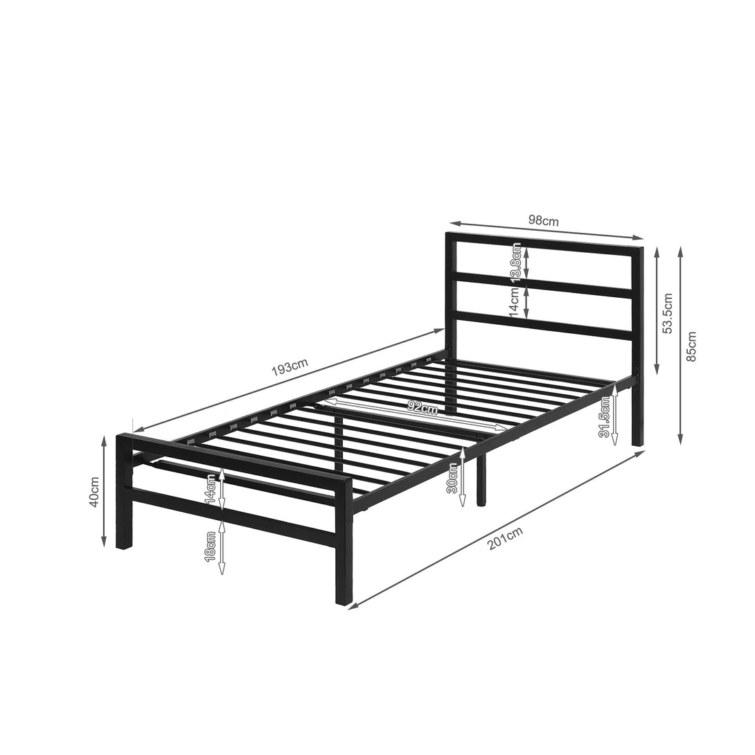 Dowe Single Metal Bed Frame - Black