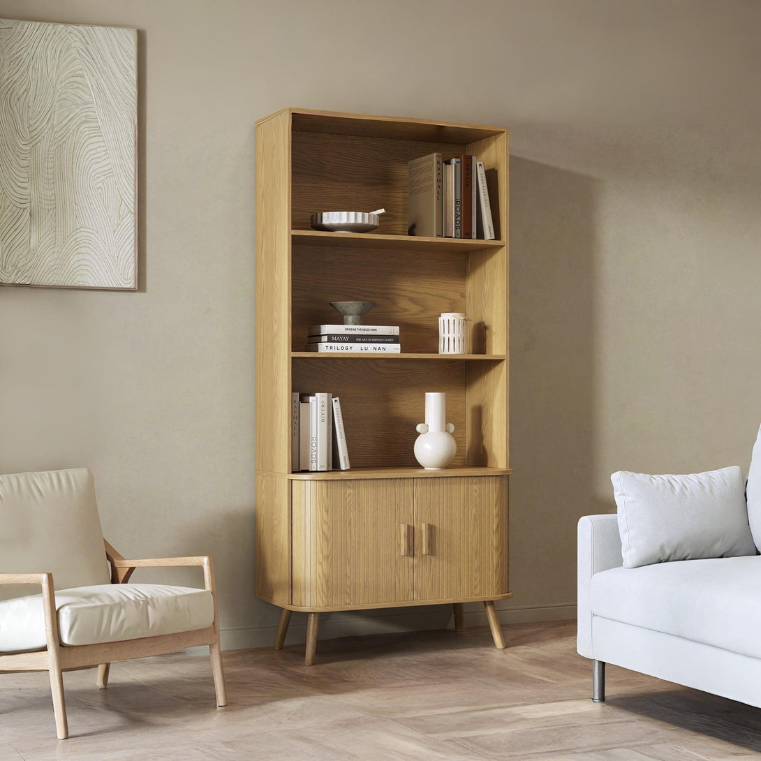Atlantic 2 Door Bookshelf - Natural