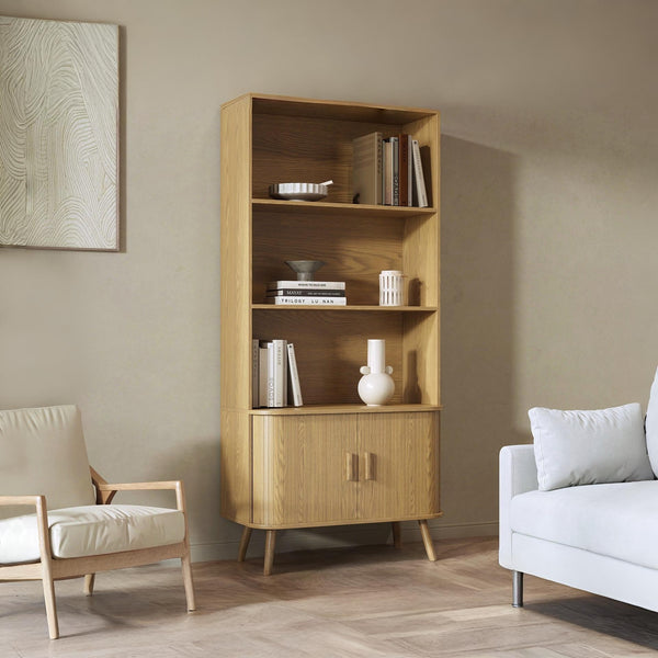 Atlantic 2 Door Bookshelf - Natural