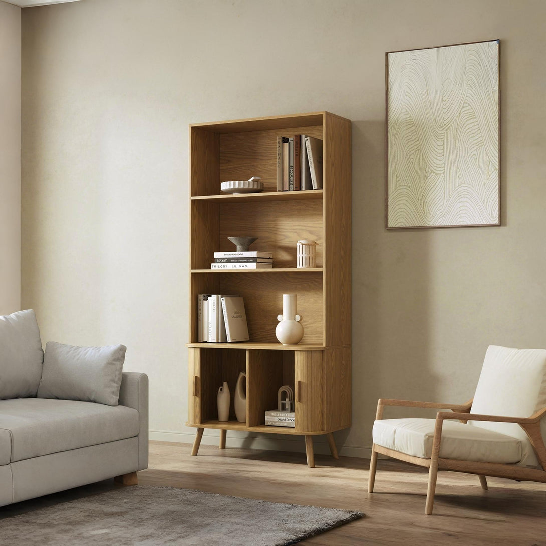 Atlantic 2 Door Bookshelf - Natural