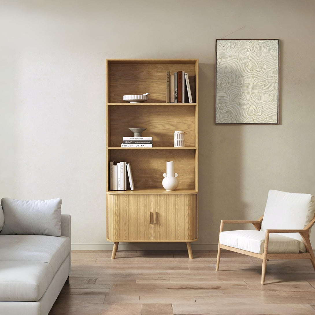 Atlantic 2 Door Bookshelf - Natural
