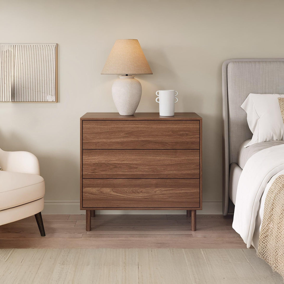 Custer 3 Drawers Tallboy - Walnut
