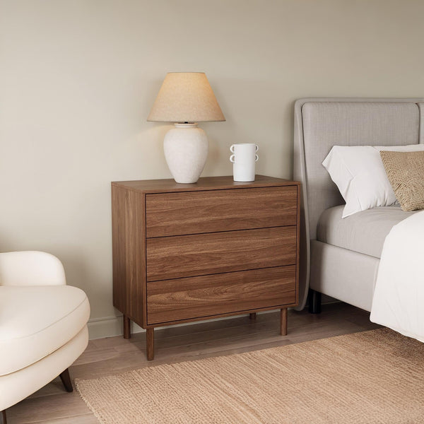 Custer 3 Drawers Tallboy - Walnut