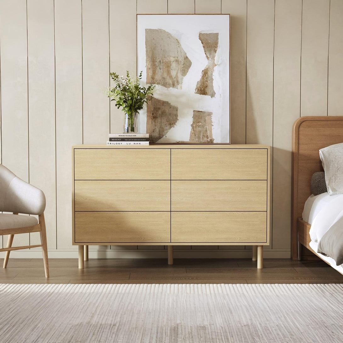 Custer 6 Drawers Lowboy - Oak