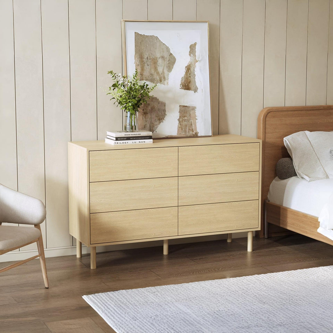Custer 6 Drawers Lowboy - Oak