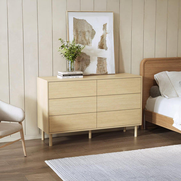 Custer 6 Drawers Lowboy - Oak