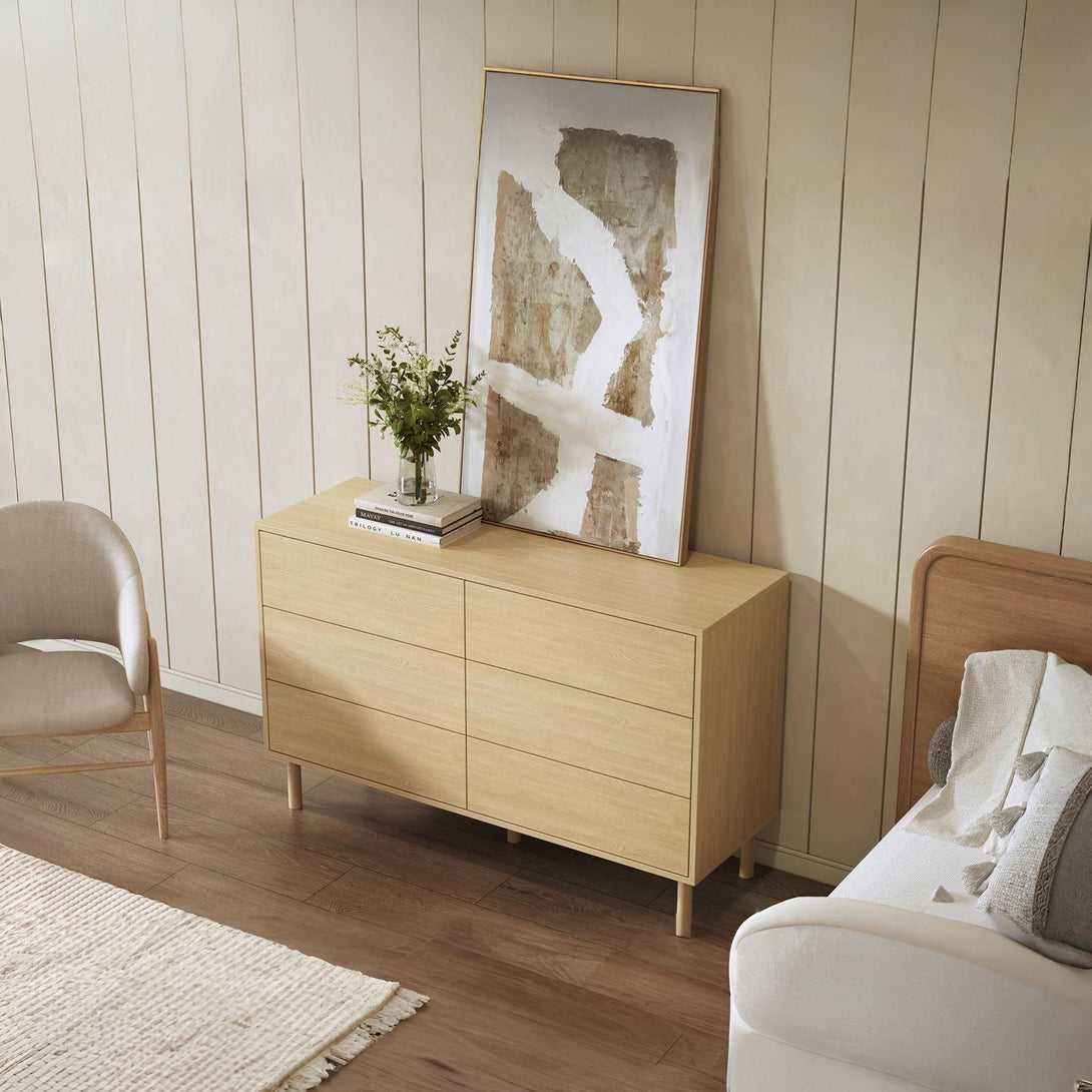 Custer 6 Drawers Lowboy - Oak