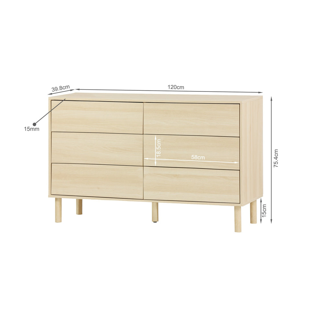 Custer 6 Drawers Lowboy - Oak