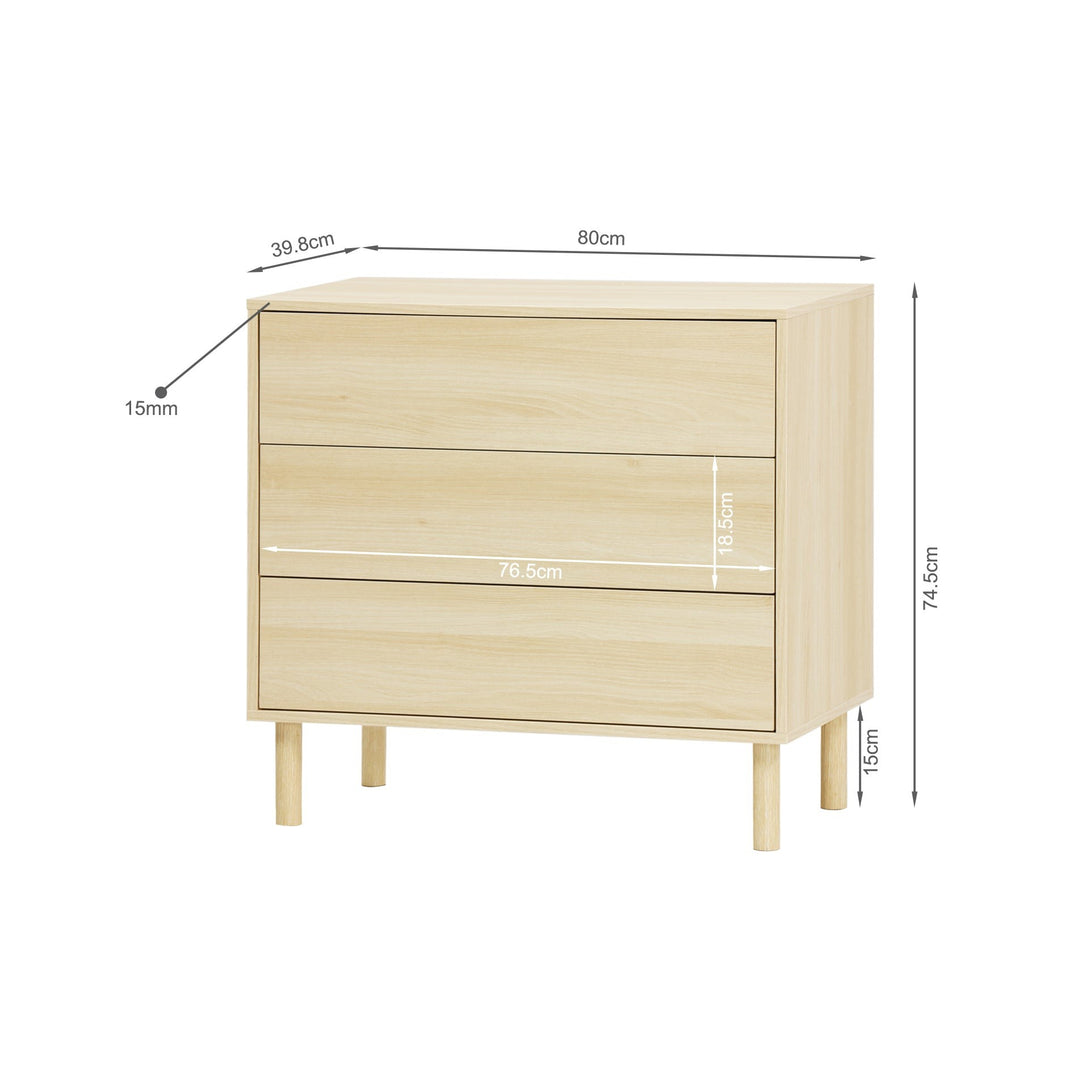 Custer 3 Drawers Tallboy - Oak