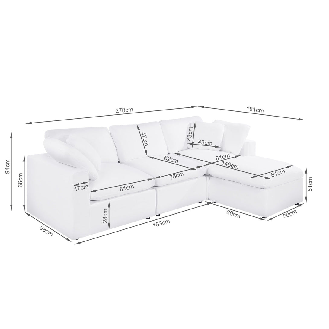 Bishopston Duck Feather Filled Modular Sofa - White