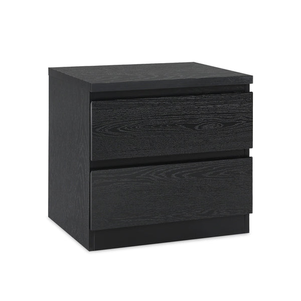 Tongass Wooden Bedside Table - Black