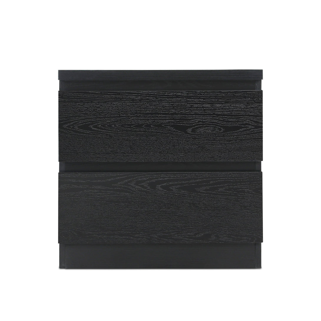 Tongass Wooden Bedside Table - Black