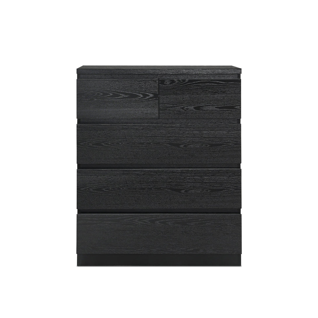 Tongass Wooden 5 Drawers Tallboy - Black