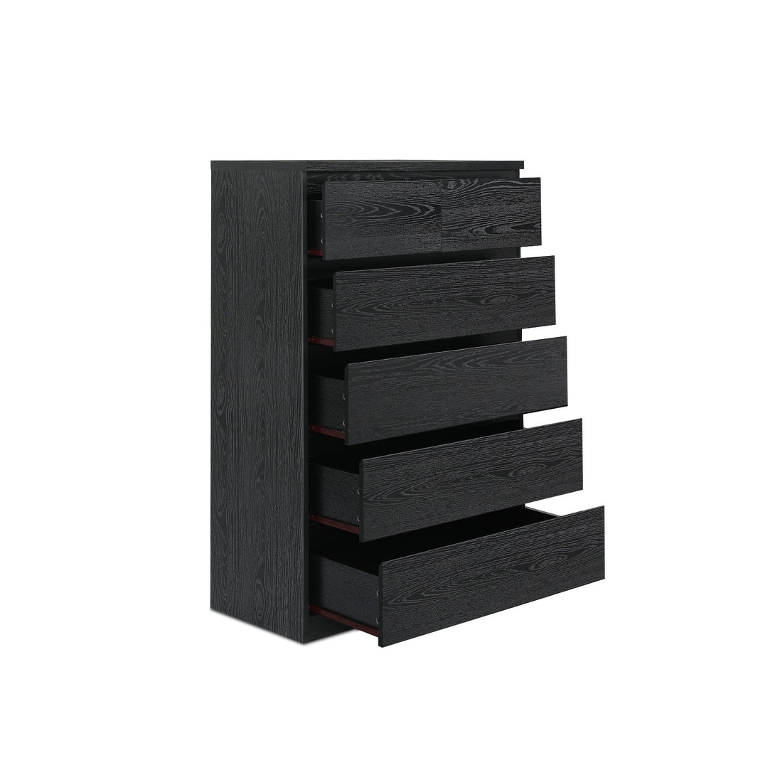 Tongass Wooden 6 Drawers Tallboy - Black