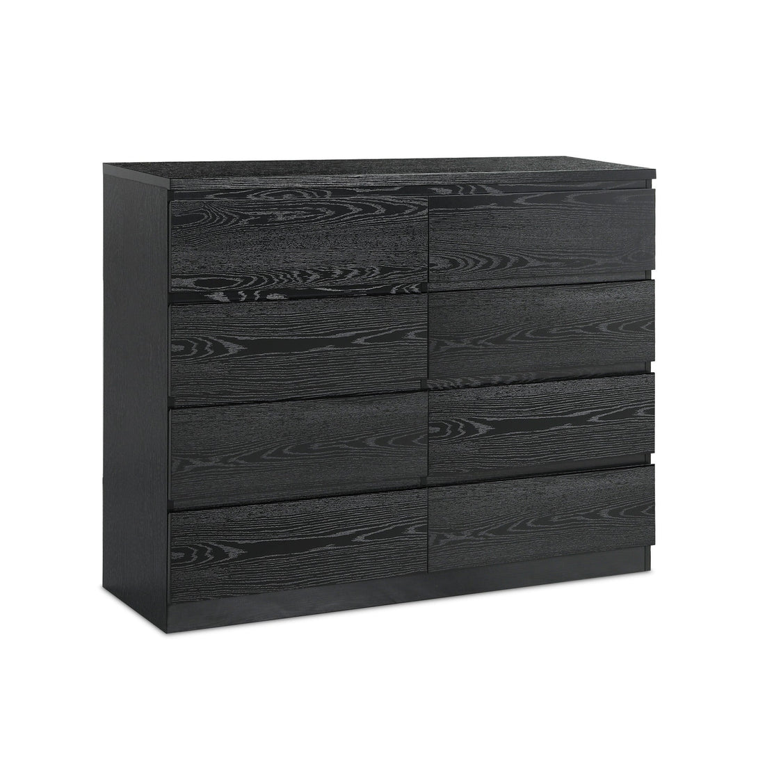 Tongass Wooden 8 Drawers Lowboy - Black