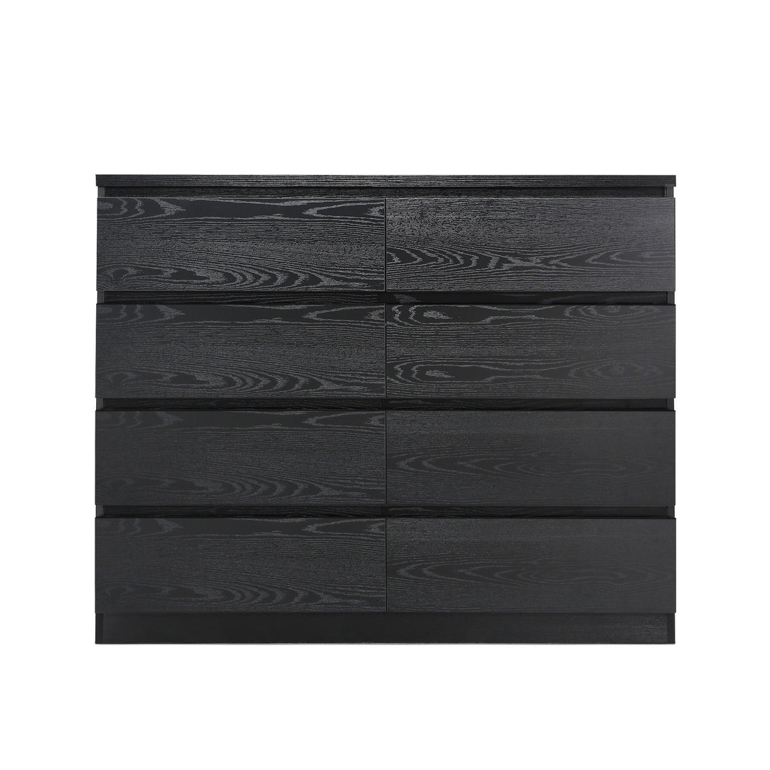 Tongass Wooden 8 Drawers Lowboy - Black