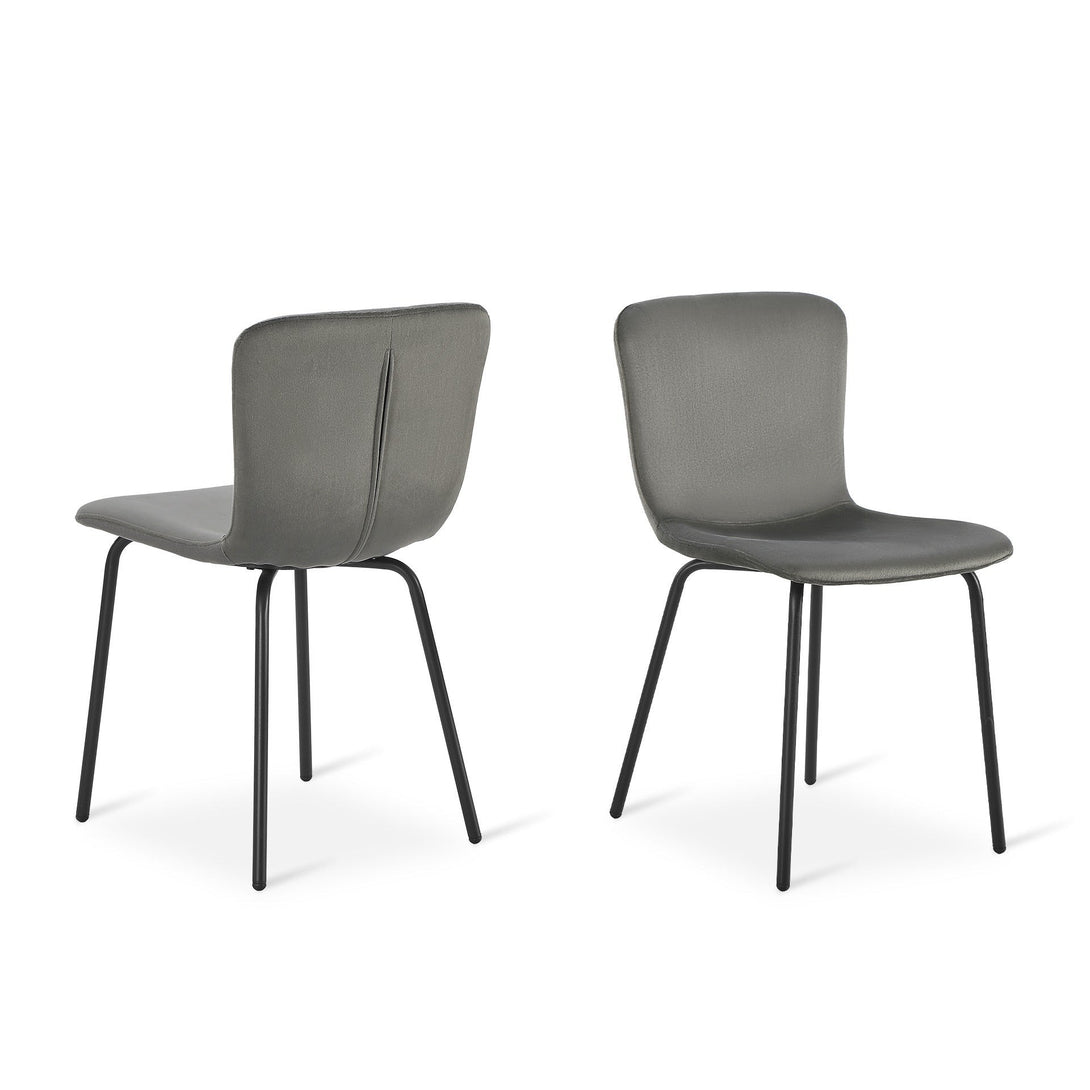Darius Velvet Dining Chairs - Set of 4 - Dark Grey