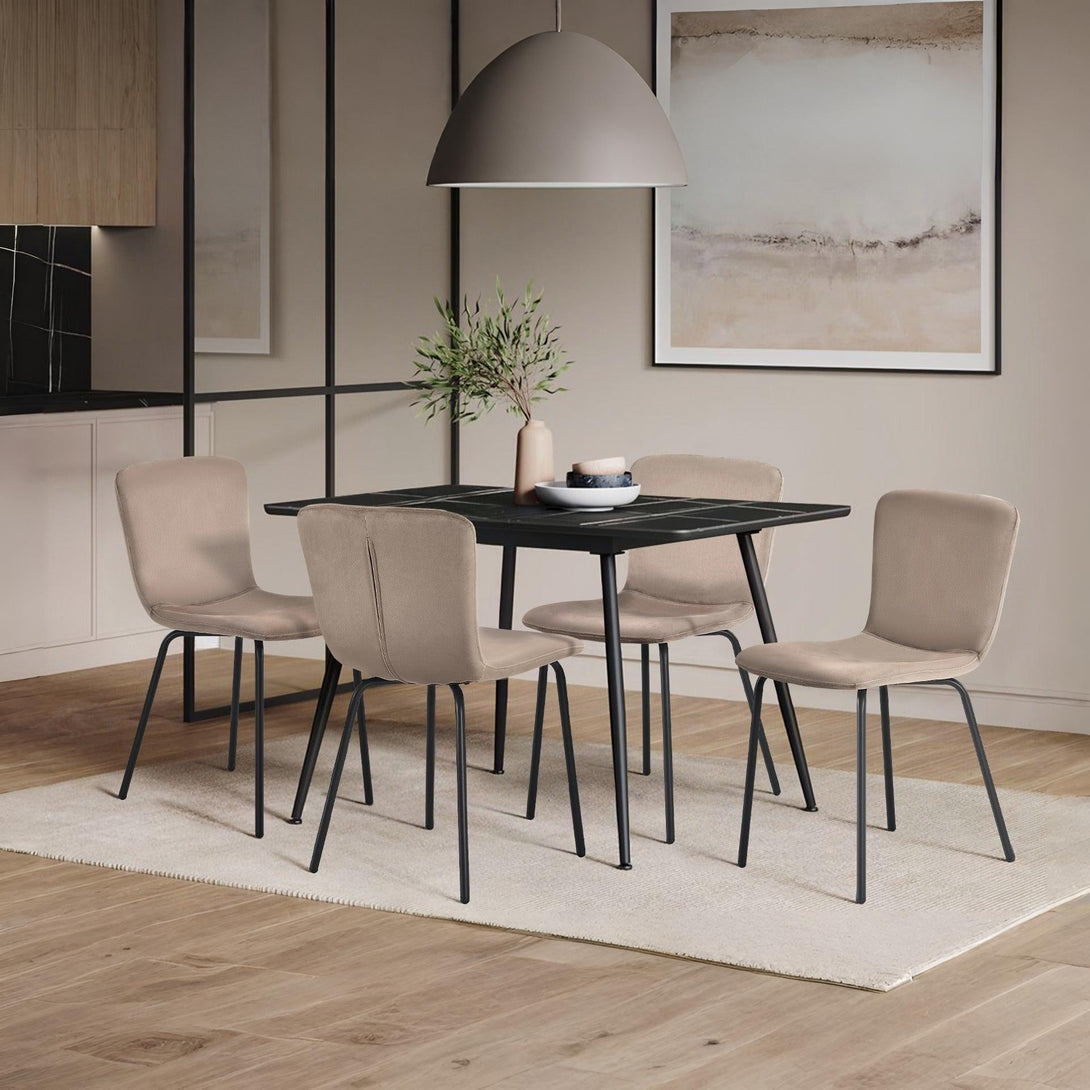 Darius Velvet Dining Chairs - Set of 4 - Taupe
