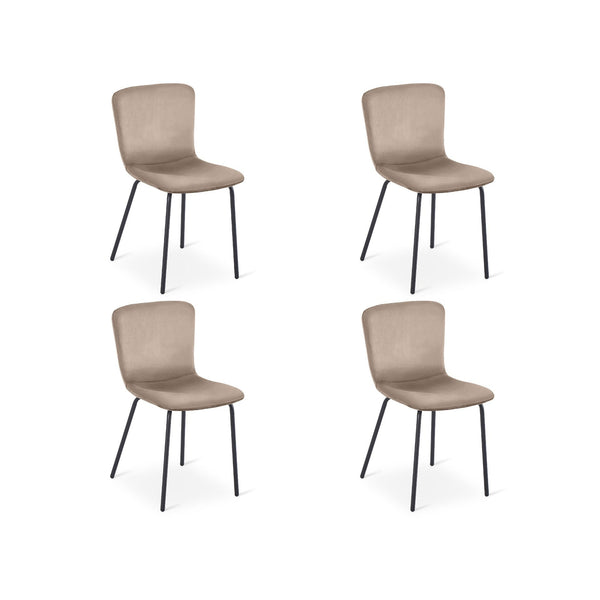 Darius Velvet Dining Chairs - Set of 4 - Taupe