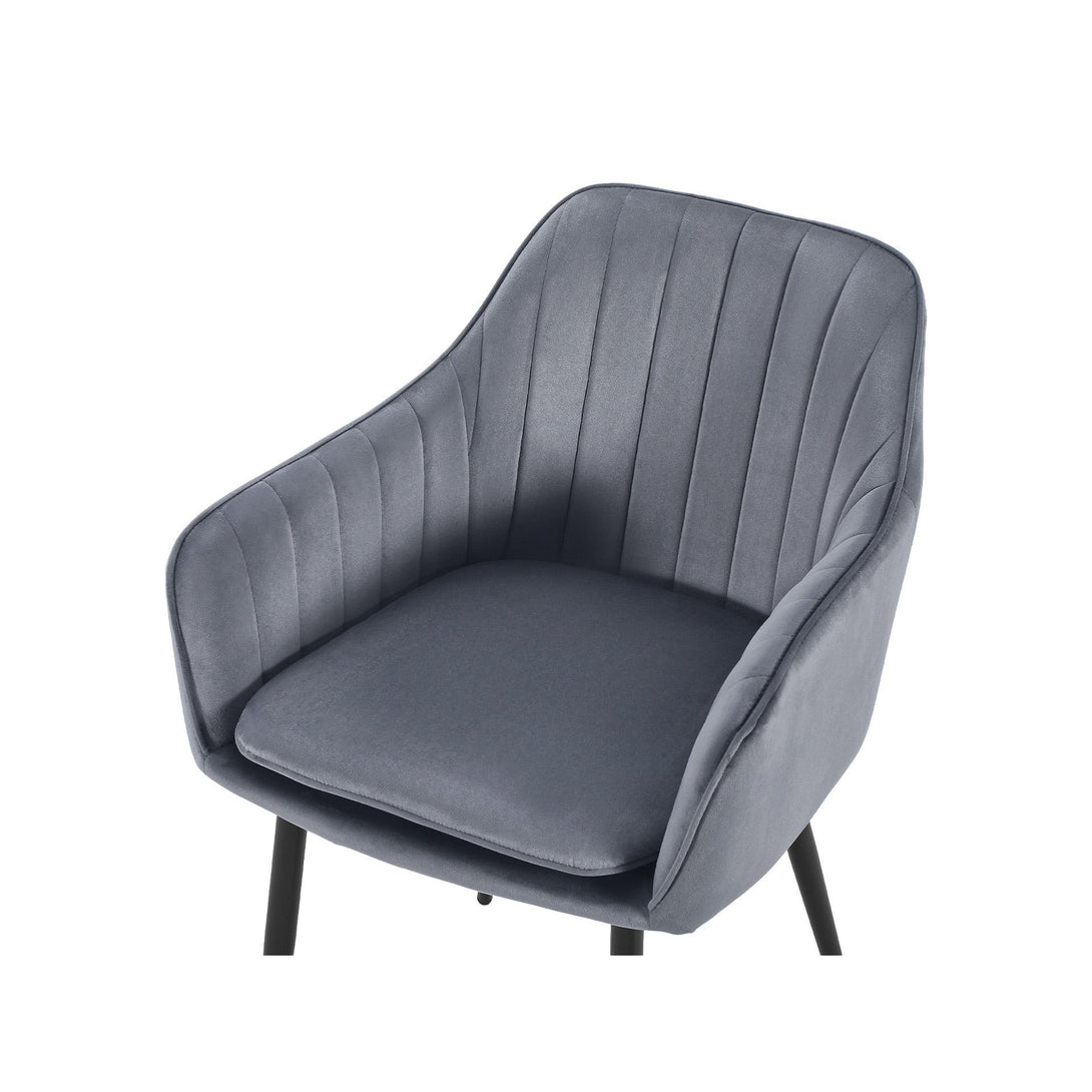 Adelaide Velvet Dining Chairs - Set of 2 - Dark Grey