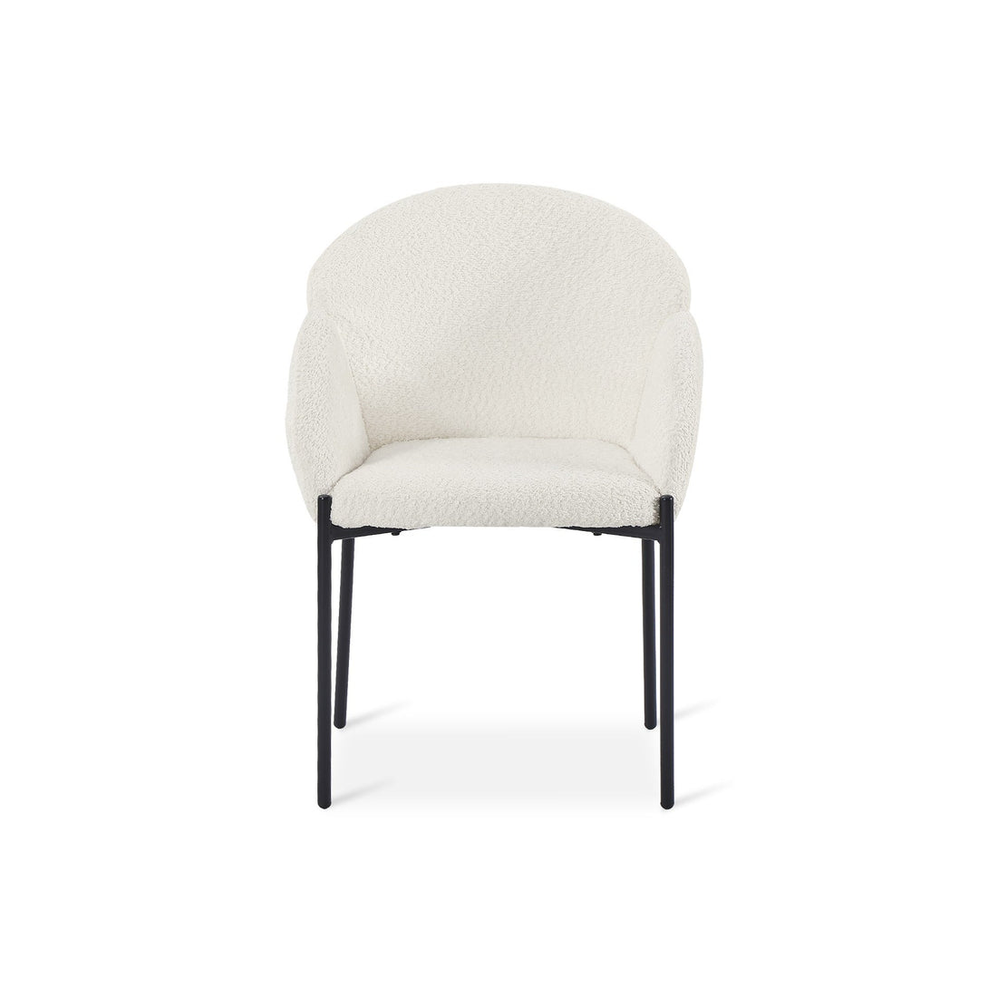 Bellamy Microfiber Velvet Dining ArmChairs - Set of 2 - Milky White