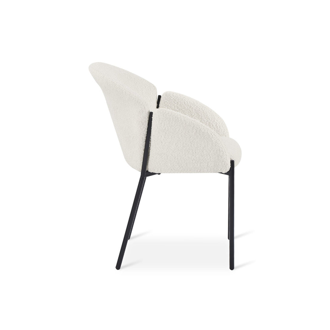 Bellamy Microfiber Velvet Dining ArmChairs - Set of 2 - Milky White