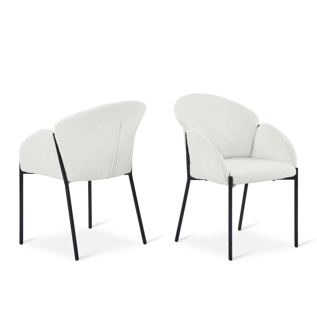 Bellamy Bouclé Dining ArmChairs - Set of 2 - Off White