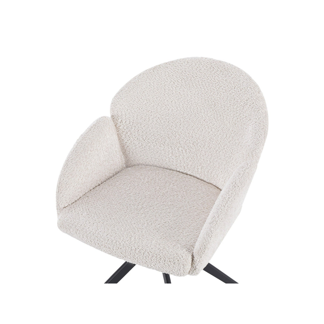 Carmen Swivel Dining ArmChairs - Set of 2 - Milky White