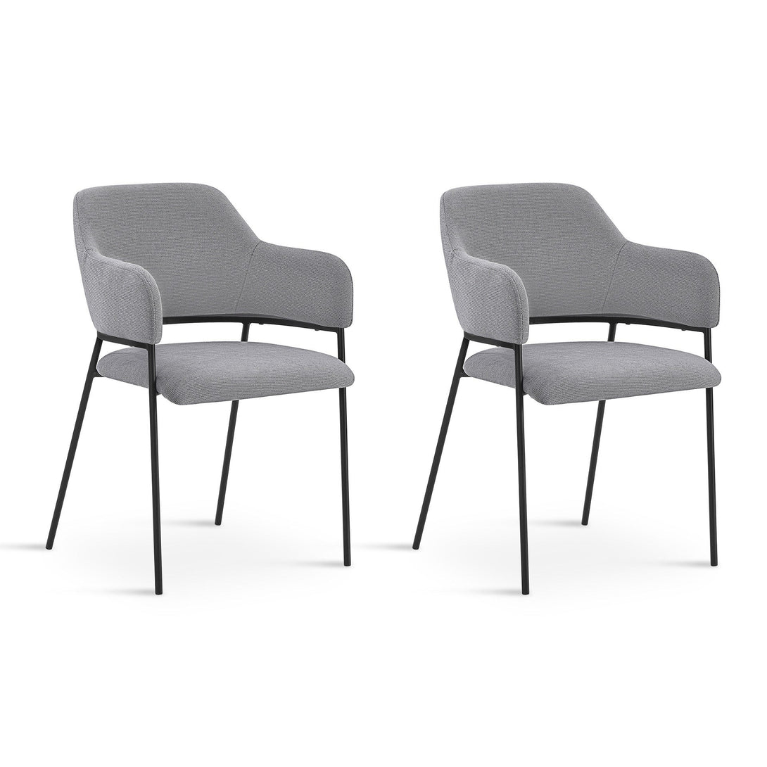 Sadie Fabric Dining Chair - Set of 2 - Light Grey