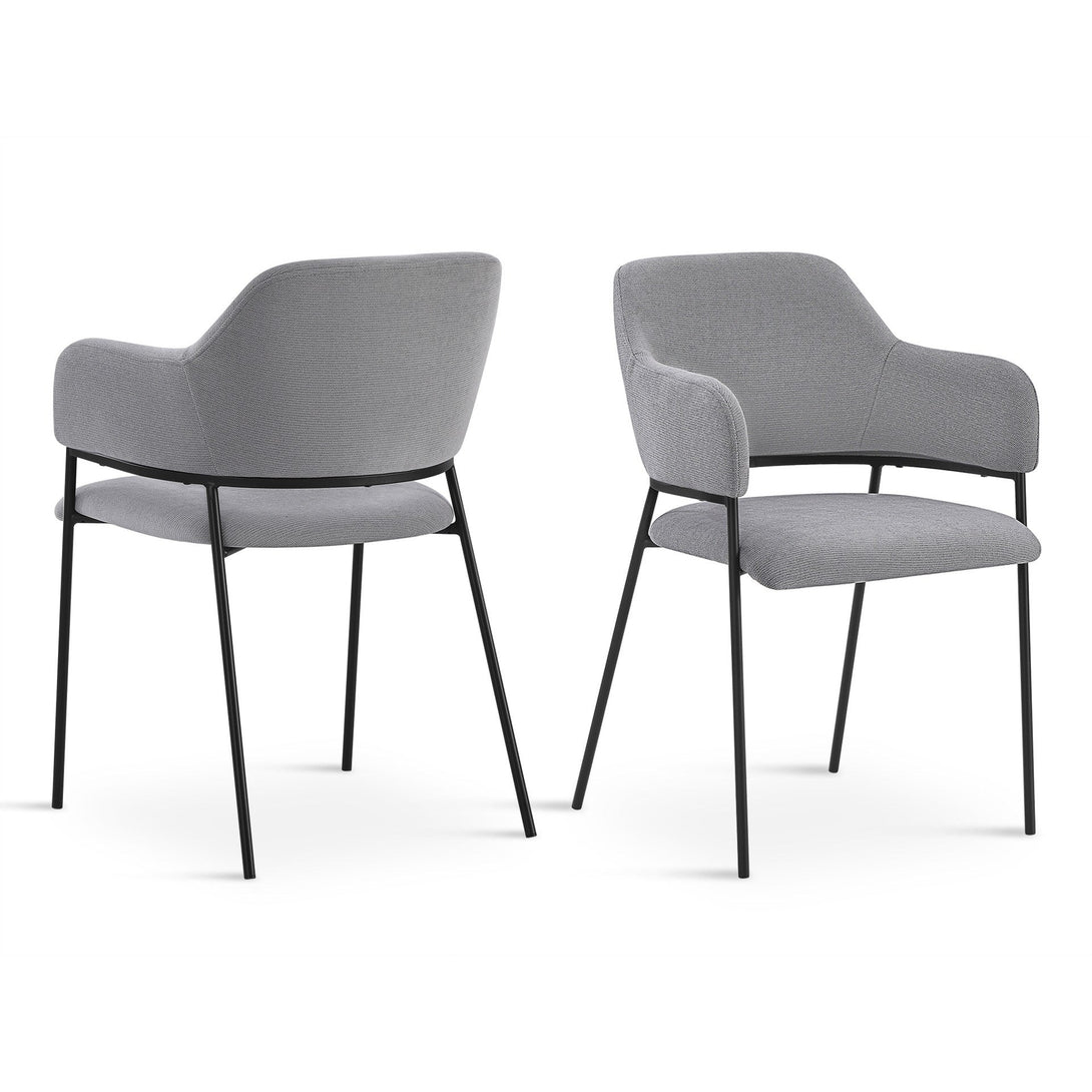 Sadie Fabric Dining Chair - Set of 2 - Light Grey