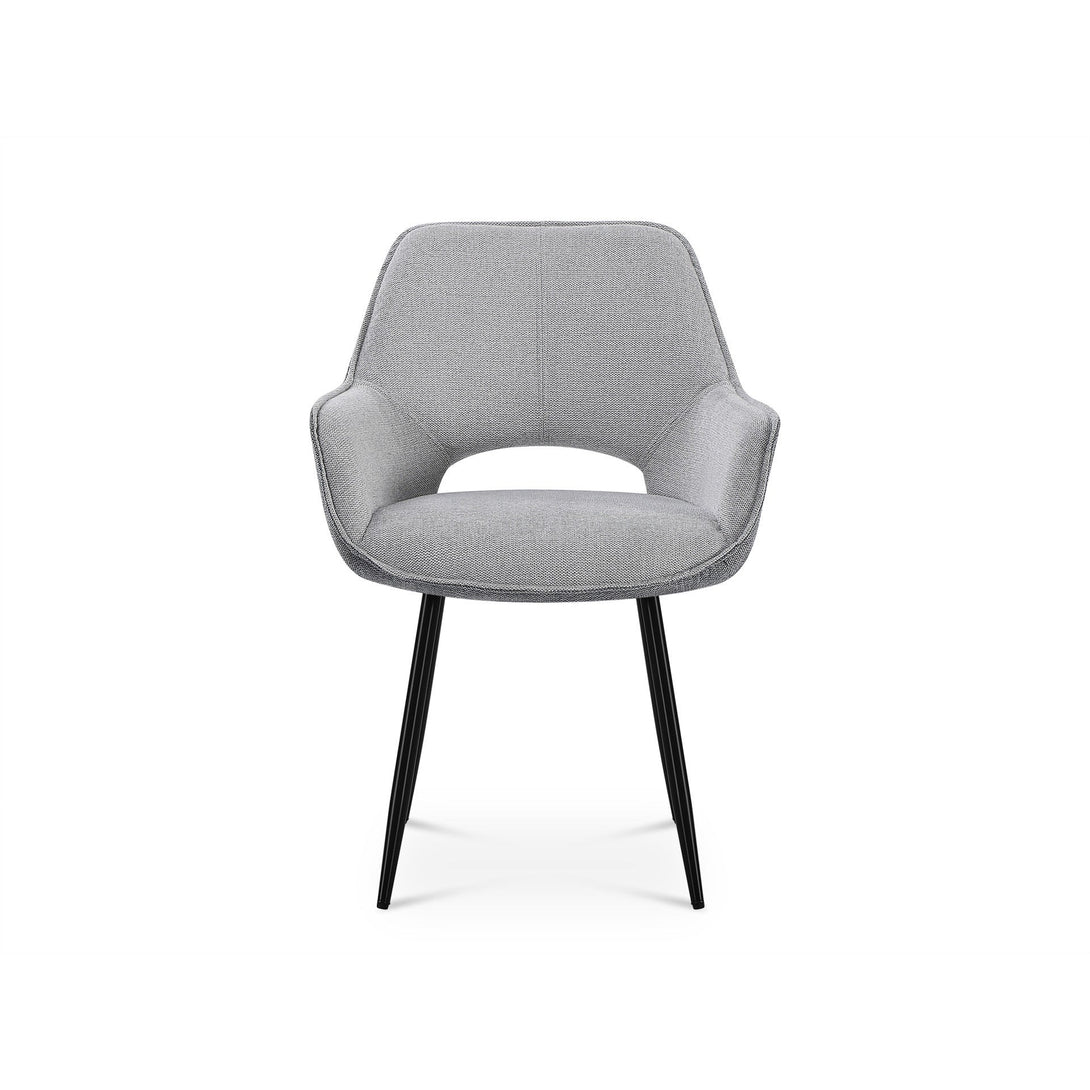 Griselda Velvet Dining Chair Armchair - Set of 2 - Grey