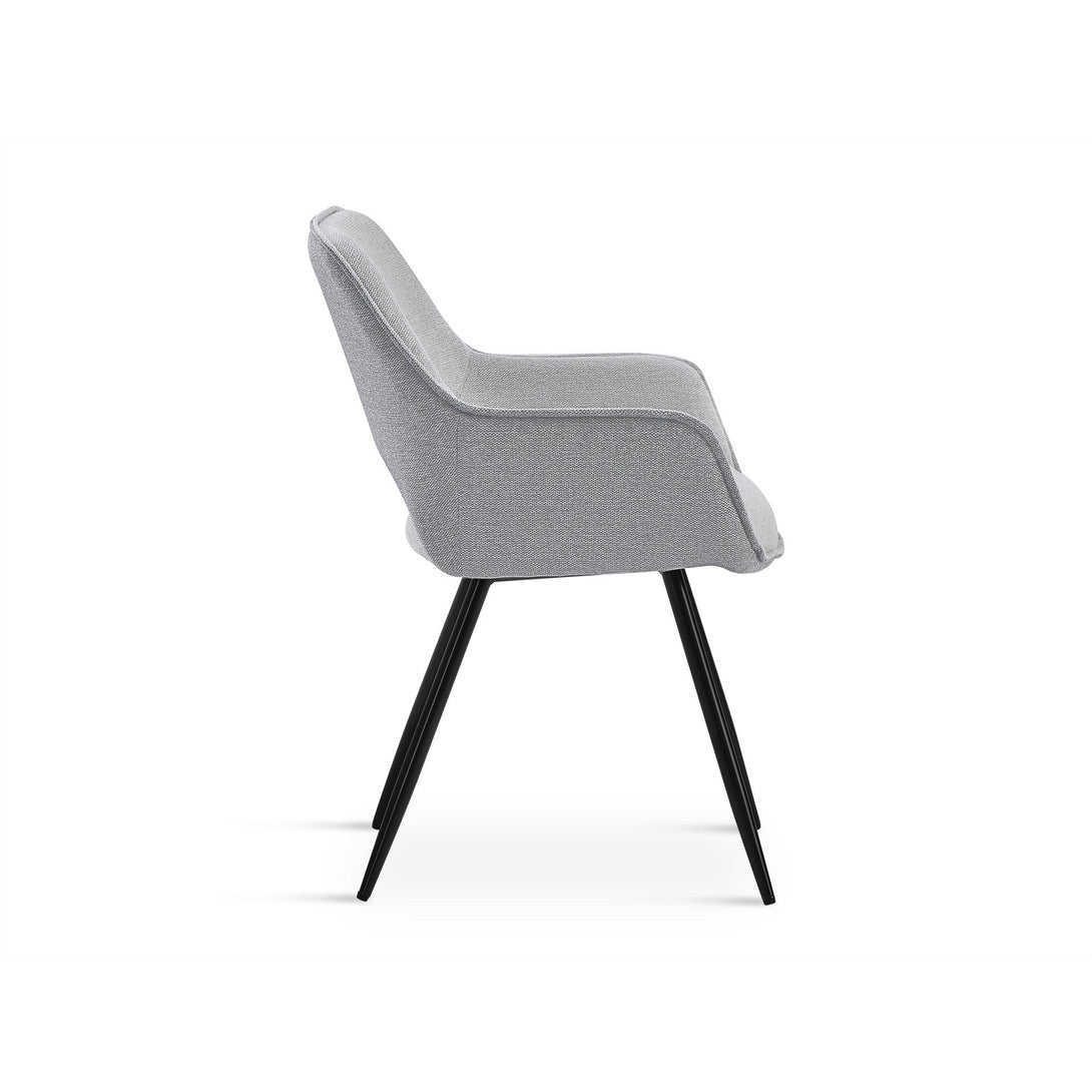 Griselda Velvet Dining Chair Armchair - Set of 2 - Grey