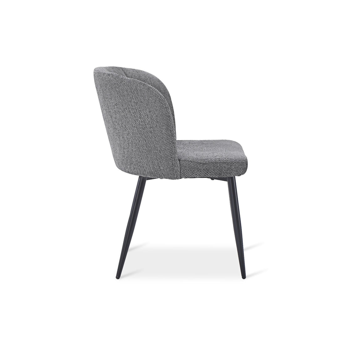 Ines Embossed Velvet Dining Chairs - Set of 2 - Dark Grey