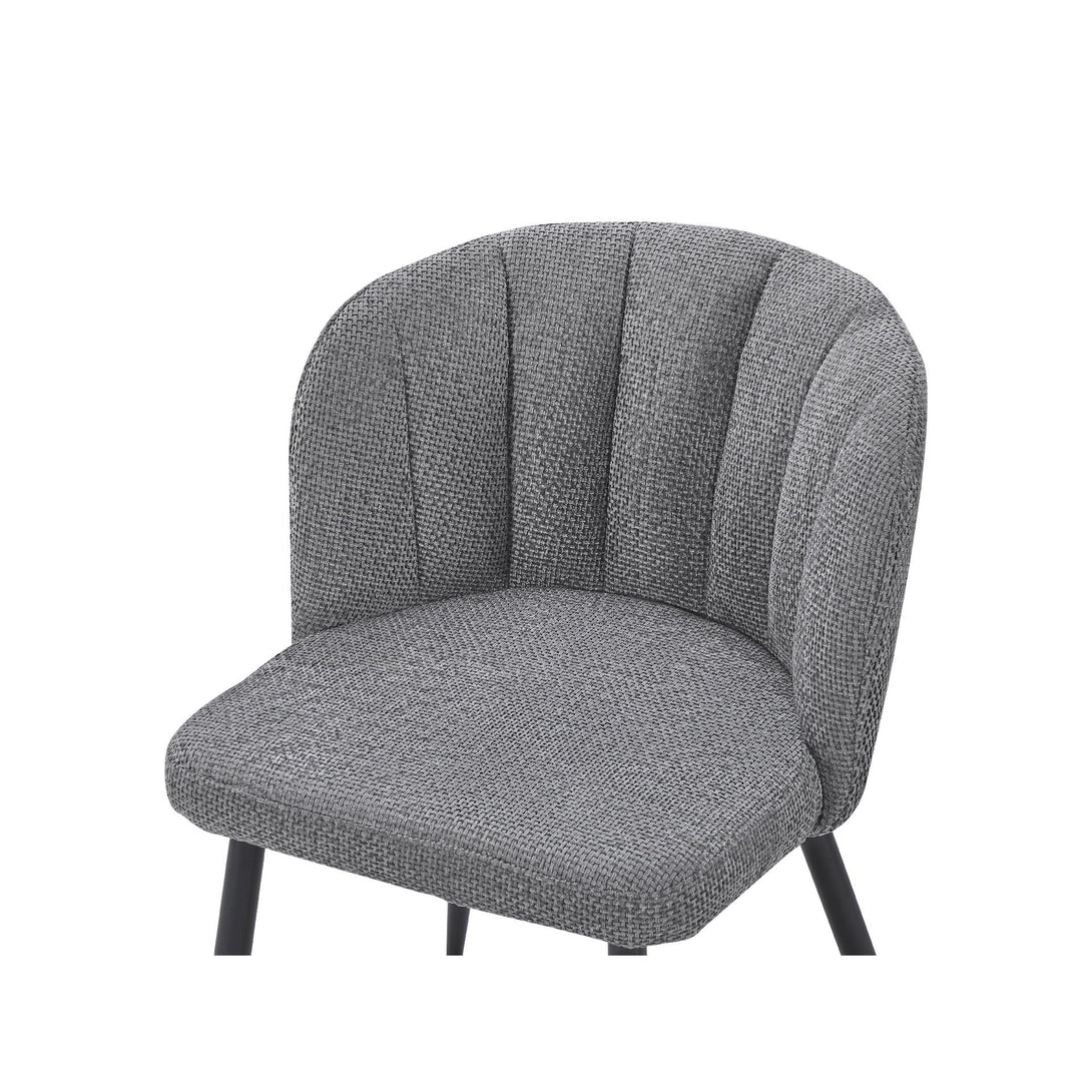 Ines Embossed Velvet Dining Chairs - Set of 2 - Dark Grey