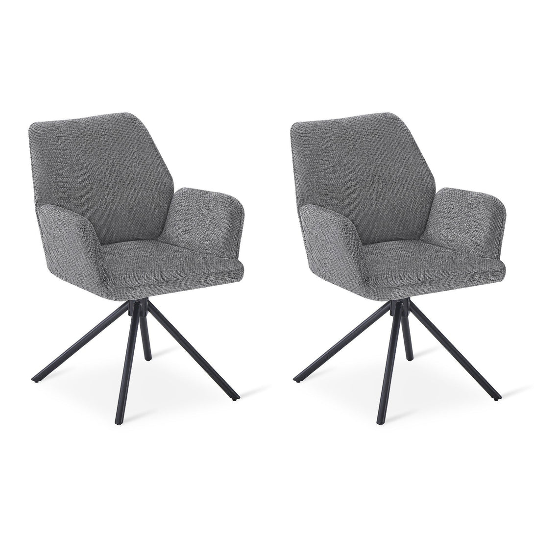 Jett Swivel Dining ArmChairs - Set of 2 - Grey