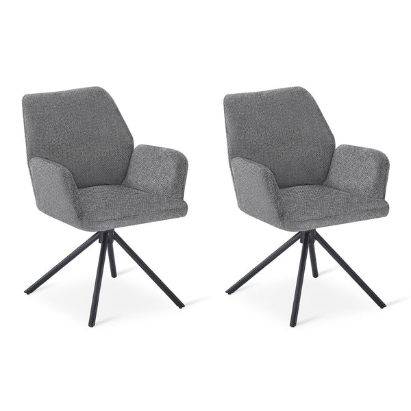 Jett Swivel Dining ArmChairs - Set of 2 - Grey