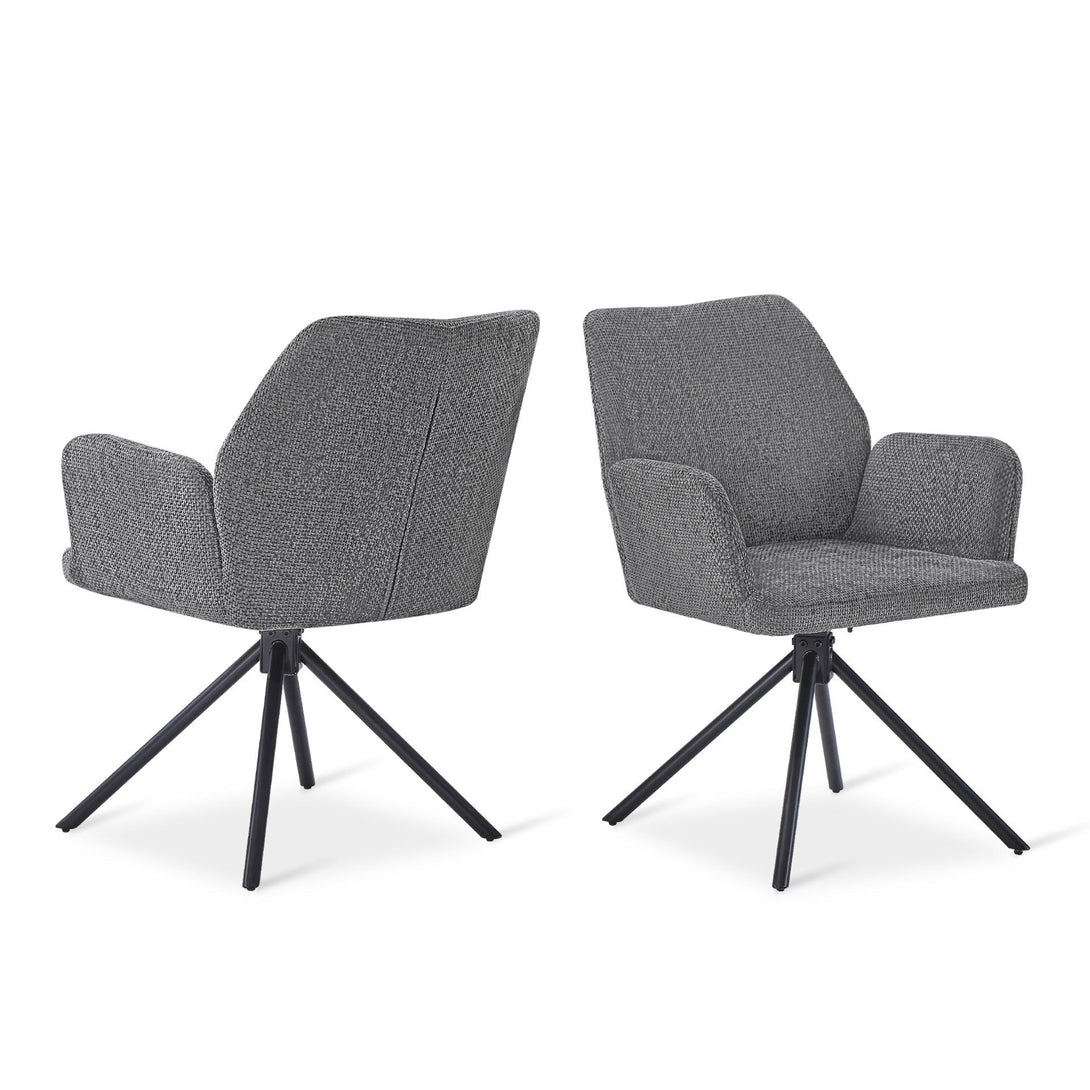 Jett Swivel Dining ArmChairs - Set of 2 - Grey