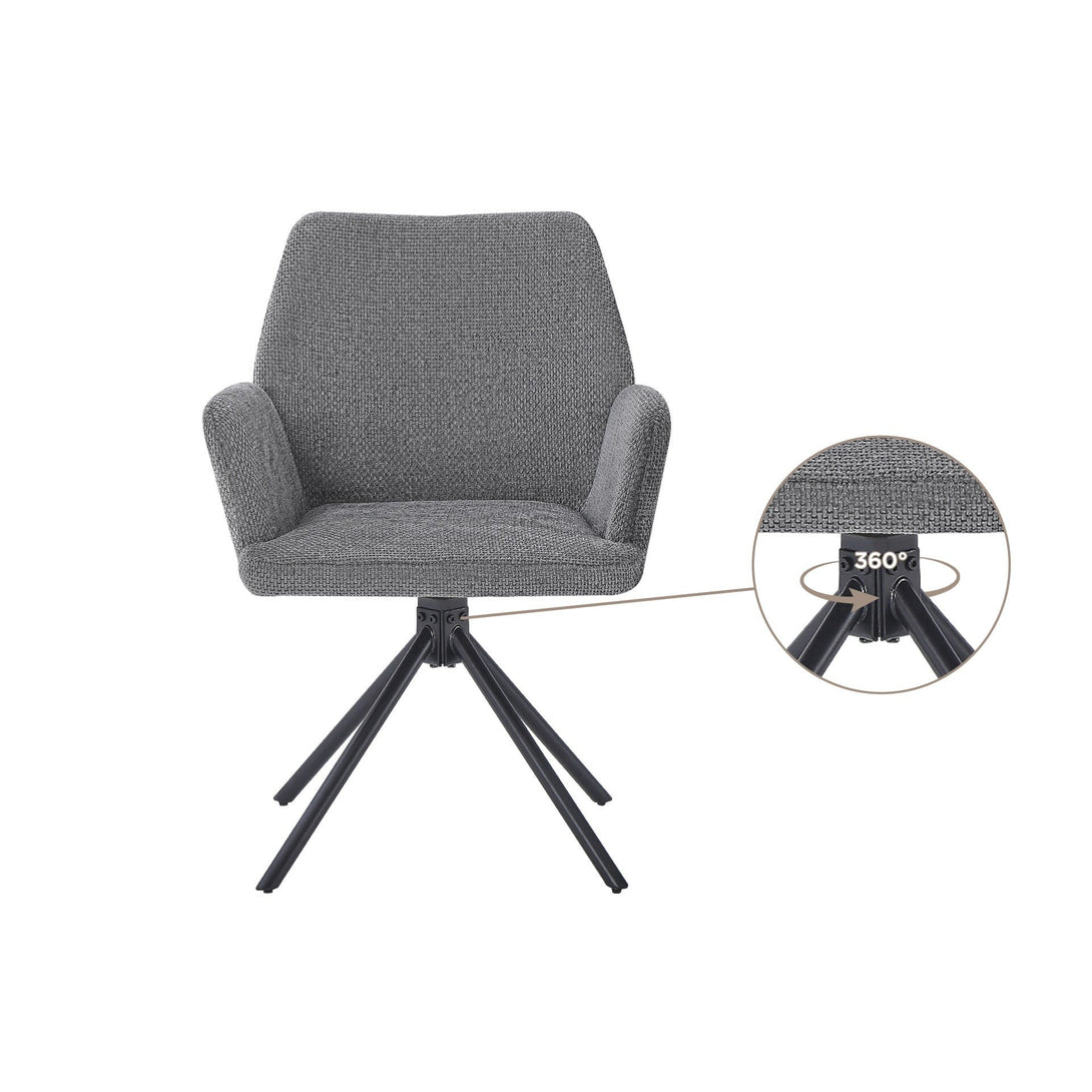 Jett Swivel Dining ArmChairs - Set of 2 - Grey