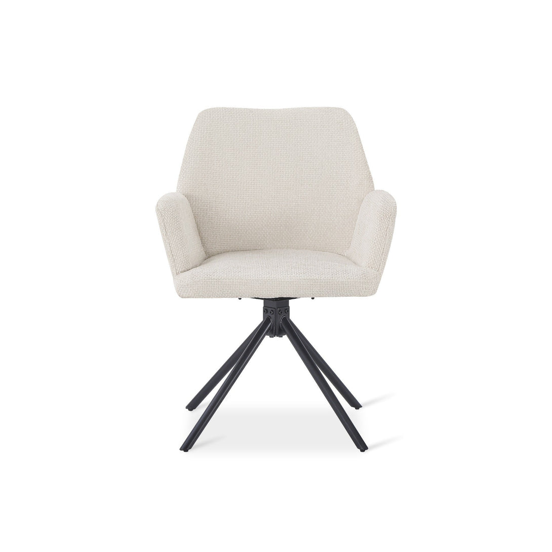 Jett Swivel Dining ArmChairs - Set of 2 - Off White